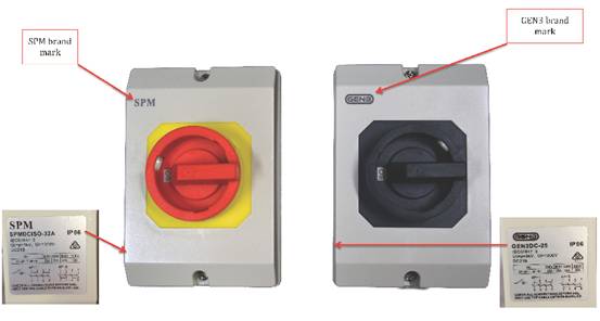 Gen3 or SPM Branded DC Isolator