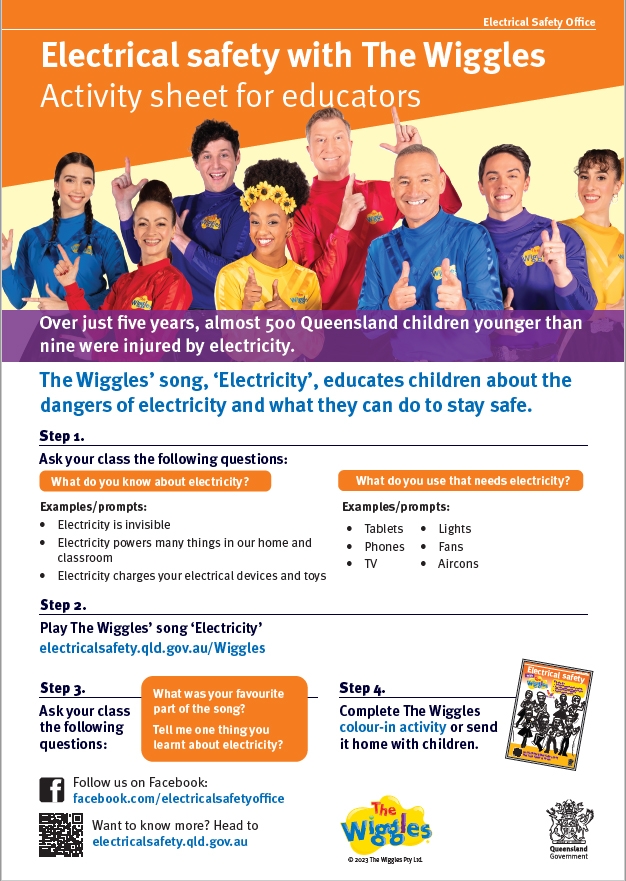 Wiggle's activity sheet for educators